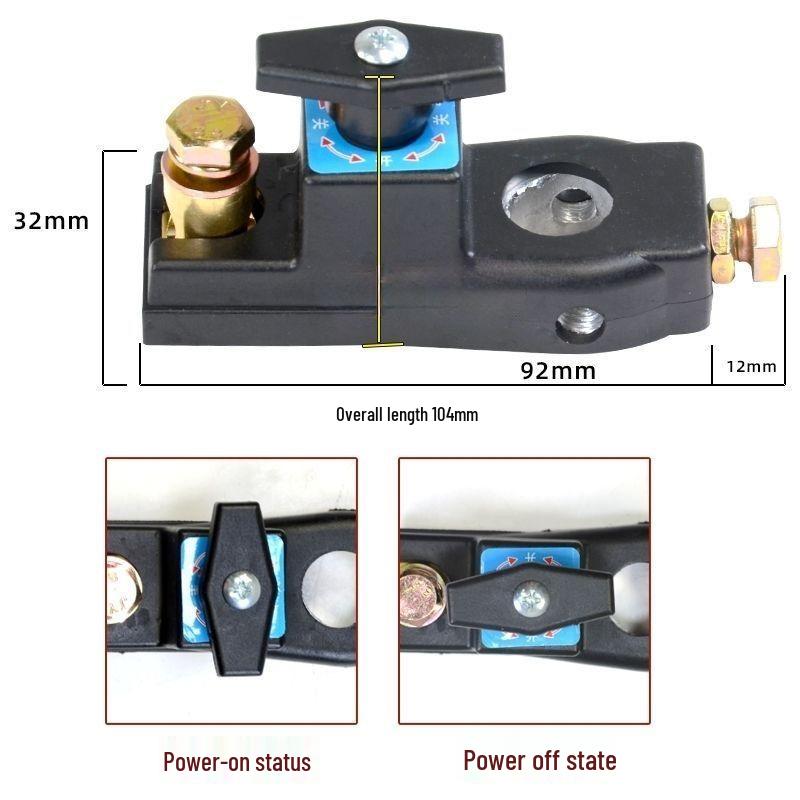 Negative Terminal Car Battery Disconnect Switch - Full Vehicle Power Off & Anti-Leakage Clip