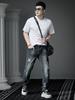 European Trendy Brand 2025 New Short-Sleeved Men's Summer Solid Color Half-Sleeved T-Shirt Men's Loose Top White T-Shirt