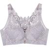 Gathered Adjustable Wire-Free Front-Hook Plus Size Bra with Large Cup and Rose Beautiful Back Lace Sexy Lingerie