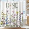 Бохо Цветочная Шторка для Душа для Ванной Комнаты, Винтажная Фермерская Шторка для Душа с Полевыми Цветами для Цветочного Декора Ванной Комнаты Водонепроницаемая
