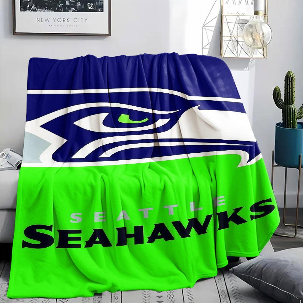 Seahawks Printed Flannel Blanket, soft throw for bedroom sofa, washable, fan merchandise, great gift.