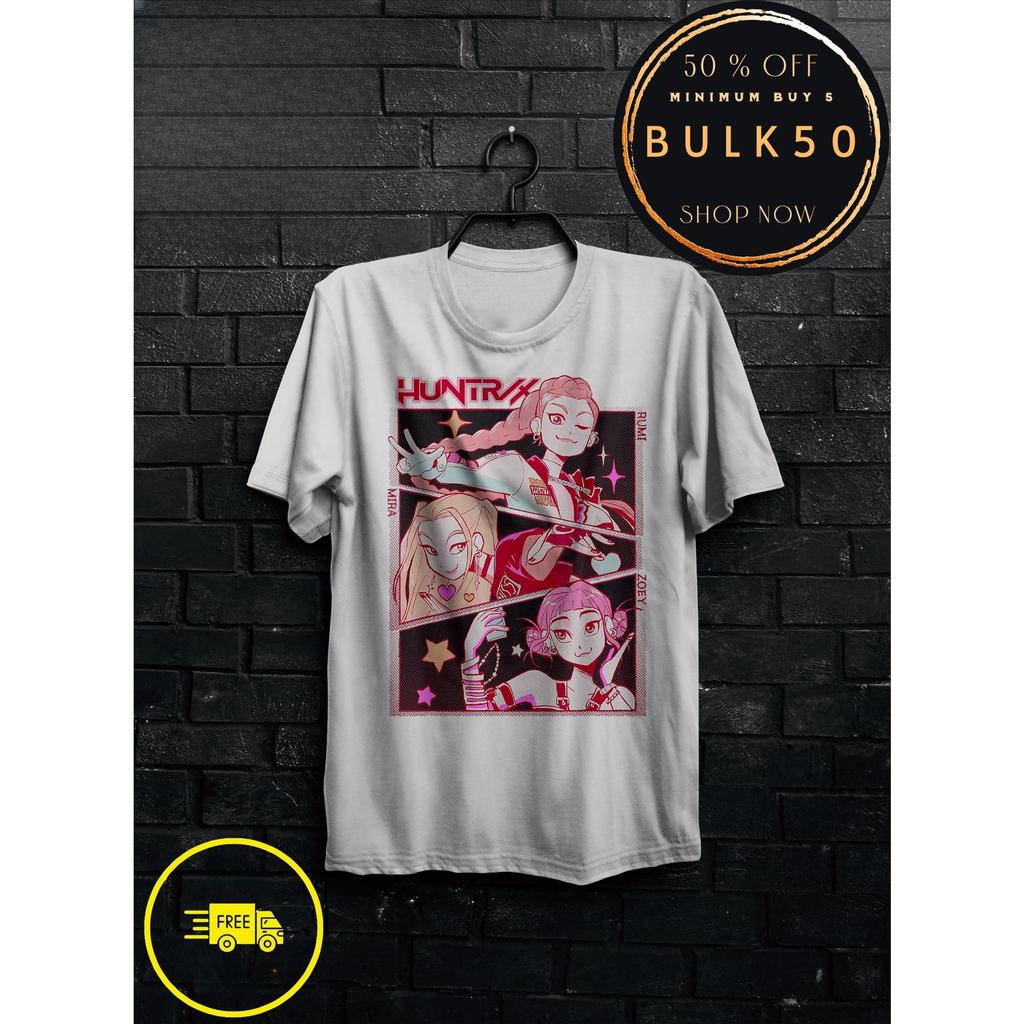 Аниме K-Pop Футболка Охотники на демонов Харадзюку Круглый вырез Повседневная рубашка Подарок