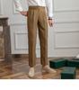 Men's Khaki Business Casual High-Waist Straight-Leg Trousers