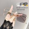 Square Blue Light Blocking Photochromic Myopia Oversized Frame Color Changing Near Sight Glasses Eye Protection Eyeglasses