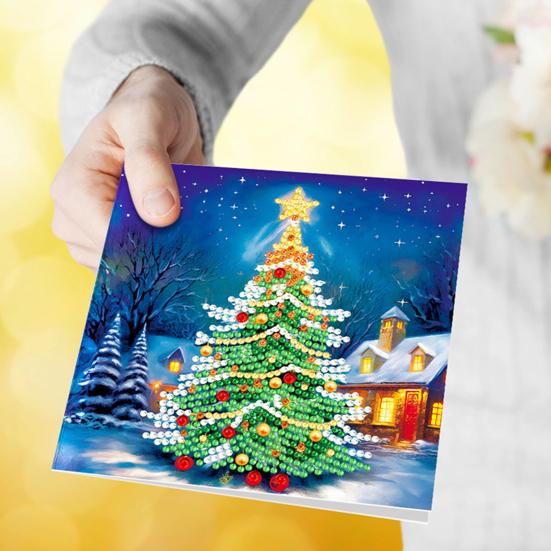 1 комплект алмазной живописи поздравительная открытка DIY горный хрусталь Рождественская открытка ремесленный комплект