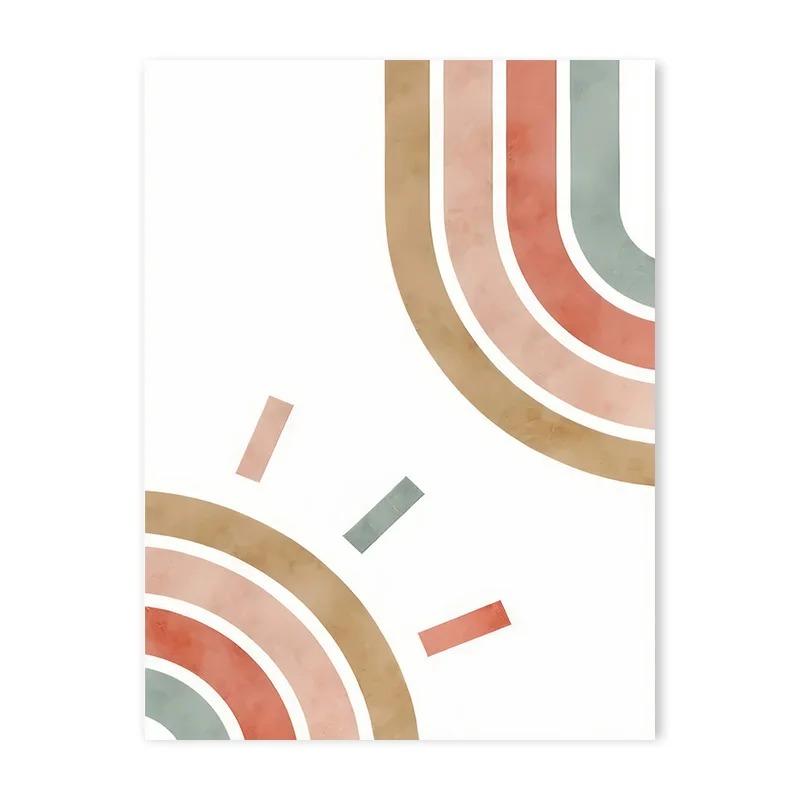 Cartoon Rainbow Elephant Lion Zebra Animal Posters Nursery Letter Wall Art Canvas Painting for Baby Bedroom Kids Room Decoration