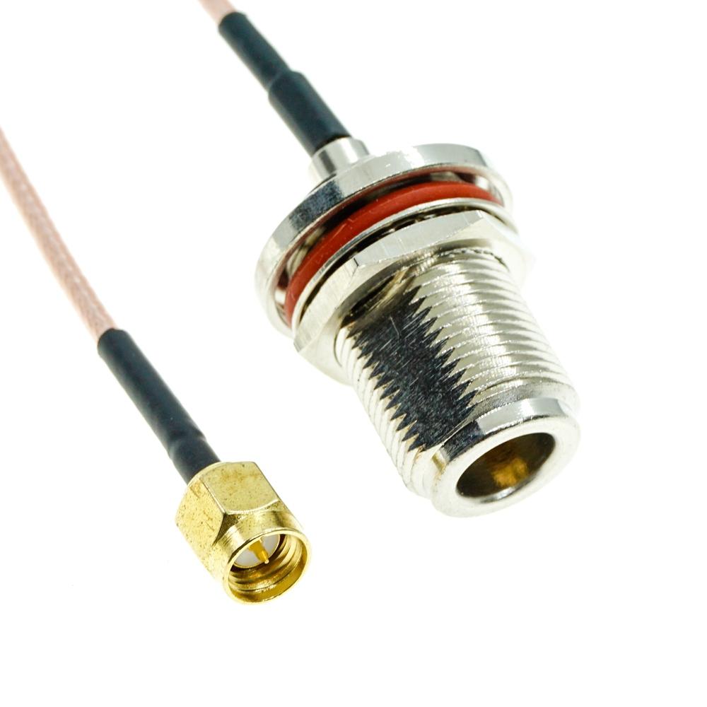 SMA Male to N Female Bulkhead Connector Crimp RF Coaxial Coaxi WiFi Extension wire jumper pigtail cable RG316 Plug Connectors 4
