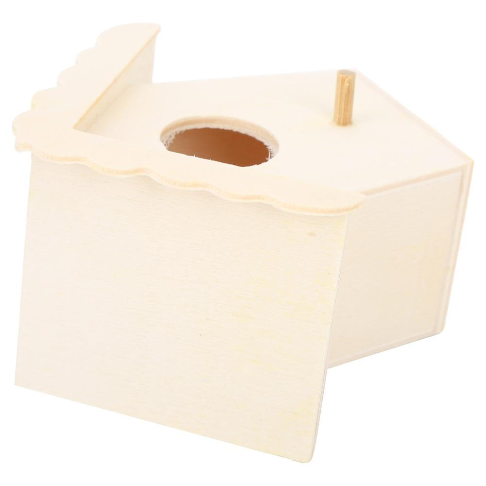 Composite Board Unfinished Bird House Lace Eaves Design Decorative Nest Box For Kids