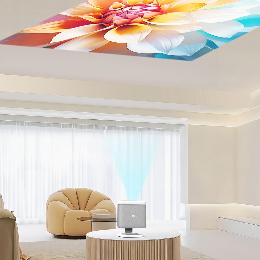 Восстановленный умный проектор Lenovo Xiaoxin 100P, 850 ANSI, 1080P, HDR10, WiFi 6, динамик 2*5 Вт, автоматическая коррекция трапецеидальных искажений