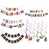 Happy Halloween Bat Pumpkin Banner Paper Garland Trick or Treat 2025 Halloween Party Decoration Supplies Home Hanging Pendants
