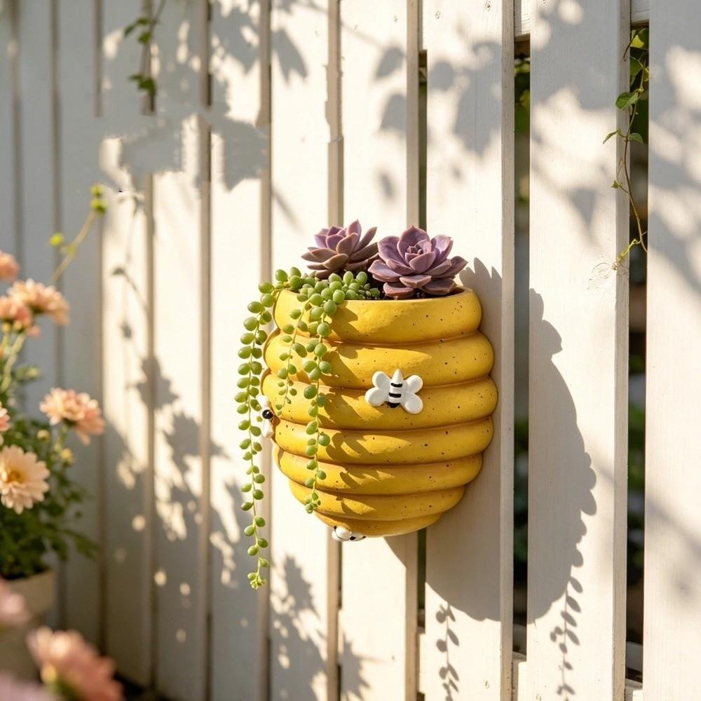 Rustic Honeycomb Flower Pot Cartoon Succulent Pot Unique Wall Mounted Flower Pot Office