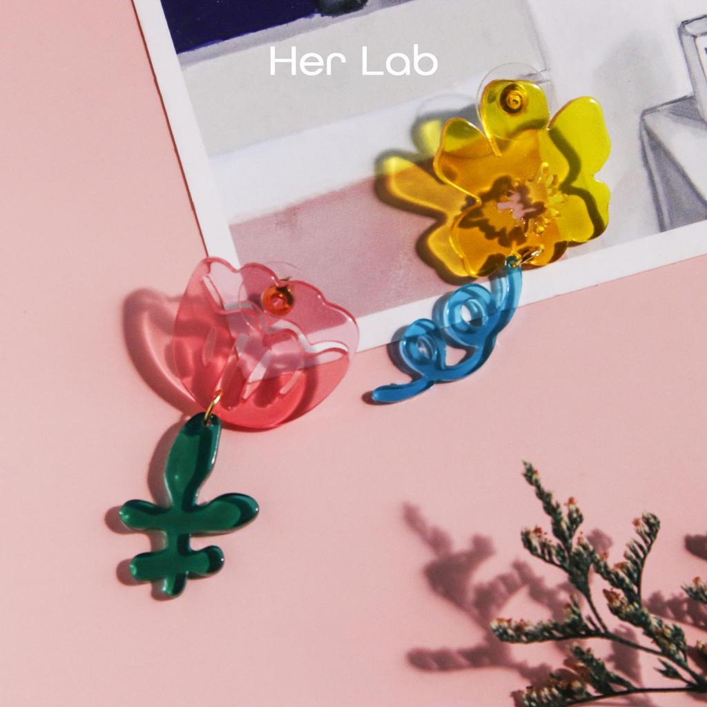 Her Lab | Серьги из прозрачной смолы со сладким жемчугом, полупрозрачные серьги, цветочные подвески для женщин, подарки на День святого Валентина Промо-распродажа Foundation Safeguard