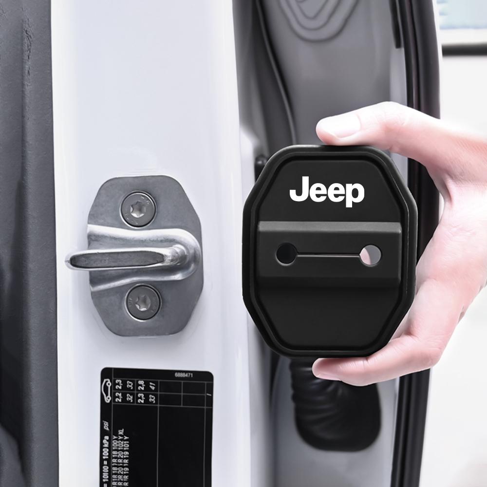 2/4Pcs Car Door Lock Covers Decorative Accessories For Jeep Grand Cherokee Wrangler JK Gladiator Compass Renegade Patriot Libert