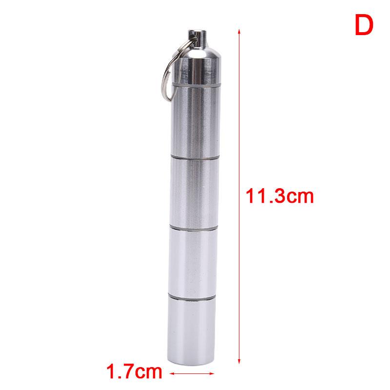 Алюминиевый ящик для хранения таблеток в форме капсулы 17 мм, водонепроницаемый держатель, контейнер для ключей, брелок