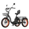 Электрический трехколесный грузовой велосипед Cheevalry CF750, двигатель 750 Вт, аккумулятор 48 В 20 Ач, 20-дюймовые грузовые шины, грузоподъемность 130 кг, скорость 25 км/ч, складной электровелосипед