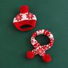 Green Red Pet Dress Up Set Adjustable Pet Knitted Suit  Xmas Pet Costume