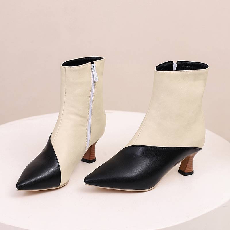 Krazing Pot Полиуретановые осенне-зимние туфли 47 размера 48 размера 49 размера 50 Сексуальные ботинки с квадратным носком, разноцветные, сохраняющие тепло ботильоны