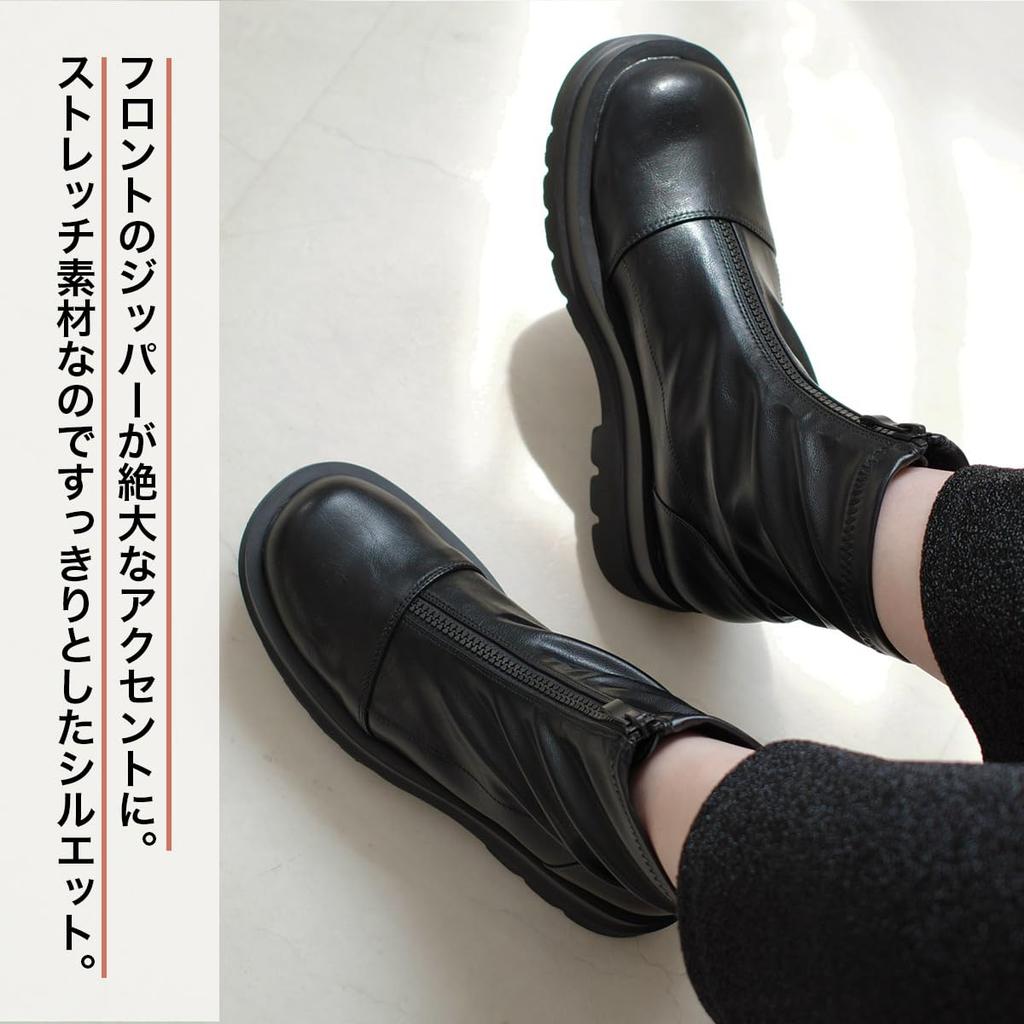 Ботинки Short Track SH214 Black [AmiAmi], Ботинки с толстой подошвой, Ботинки с толстой подошвой, Женские ботинки, Черный, Подошва, (L (24,0 см), (Гладкий; плавный))