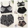 Halloween Hot Sale Split Sexy Bikini Printed Suspender Tube Top and Shorts Home Clothes Suit