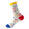 1pair Combed Cotton Fashion Hip Hop Man Woman Socks Harajuku Fruit Skateboard Oil Painting Animal Happy Socks Funny Sokken