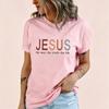 Soft Cotton Unisex Standard Short Sleeve Tshirt Earth Tone Text Heart Print Crew Neck Basic Religious Tee Six Shades