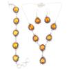 Citrine Quartz Gemstone Friends Jewelry Necklace Set 18-20''