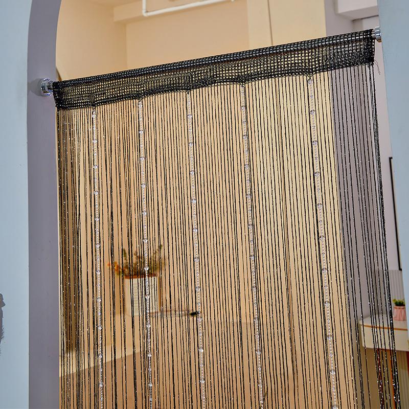 Living Room Divider Crystal Bead String Curtain 1X2 M Tassel Fringe Door Curtain for White Salon and Sheer Wedding Decoration