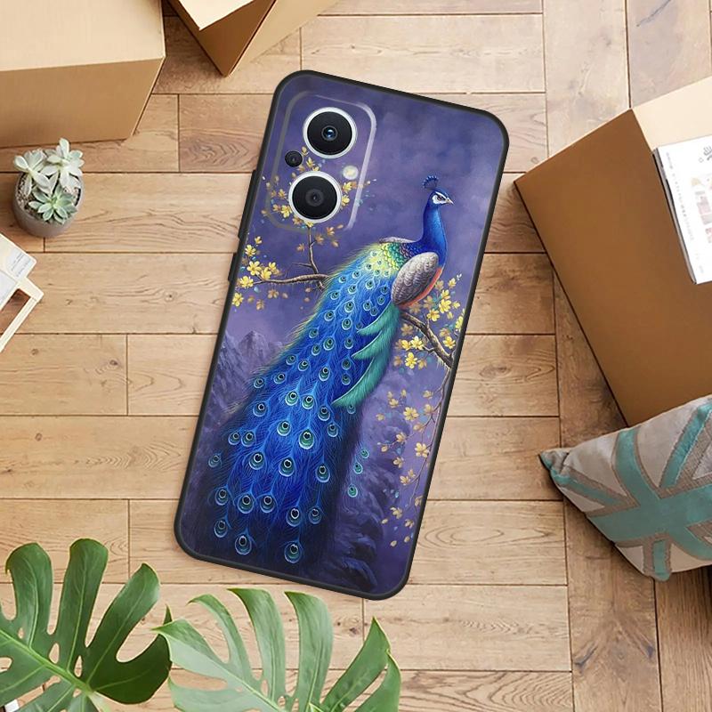 Чехол для телефона с узором «Павлин» для OPPO Reno 14 13 11 12 F 10 Pro 8T 7 8 Lite OPPO Find X9 X8 X5 Pro Задняя крышка