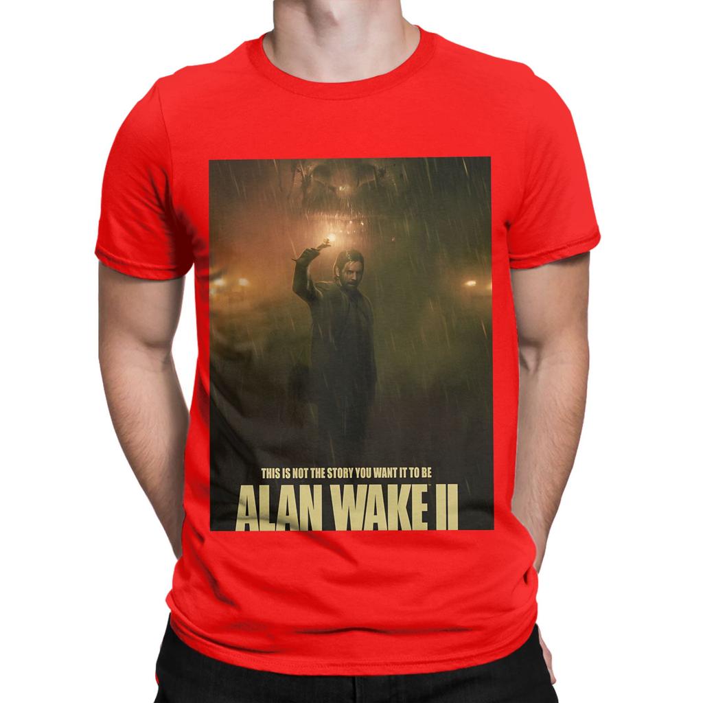 Alan wake poster painting Funny 100 Cotton TShirt Alan Wake 2 Tops Tees For Unisex