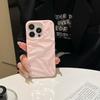 Розовый 3D чехол с эффектом водной ряби для iPhone 15 Pro Max и iPhone 13