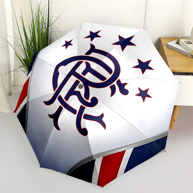 Rangers Football Club, Logo Automatic Opening and Closing, 8 rib Structure Portable Umbrella, Suitable for Men and Women in All Seasons Per
