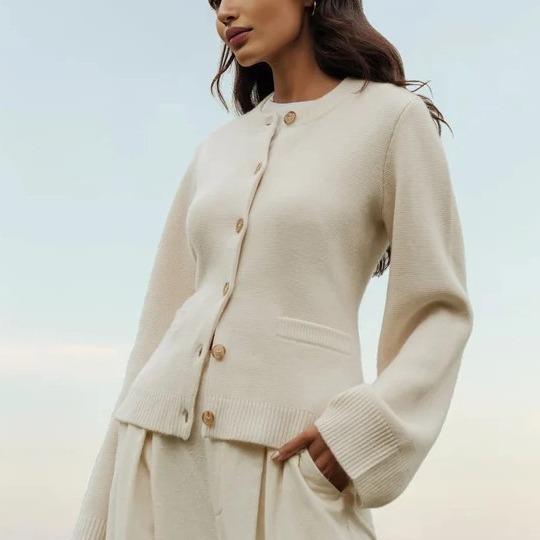 European and American independent station sweater jacket women's spring and autumn new soft waxy lazy wind knitted cardigan