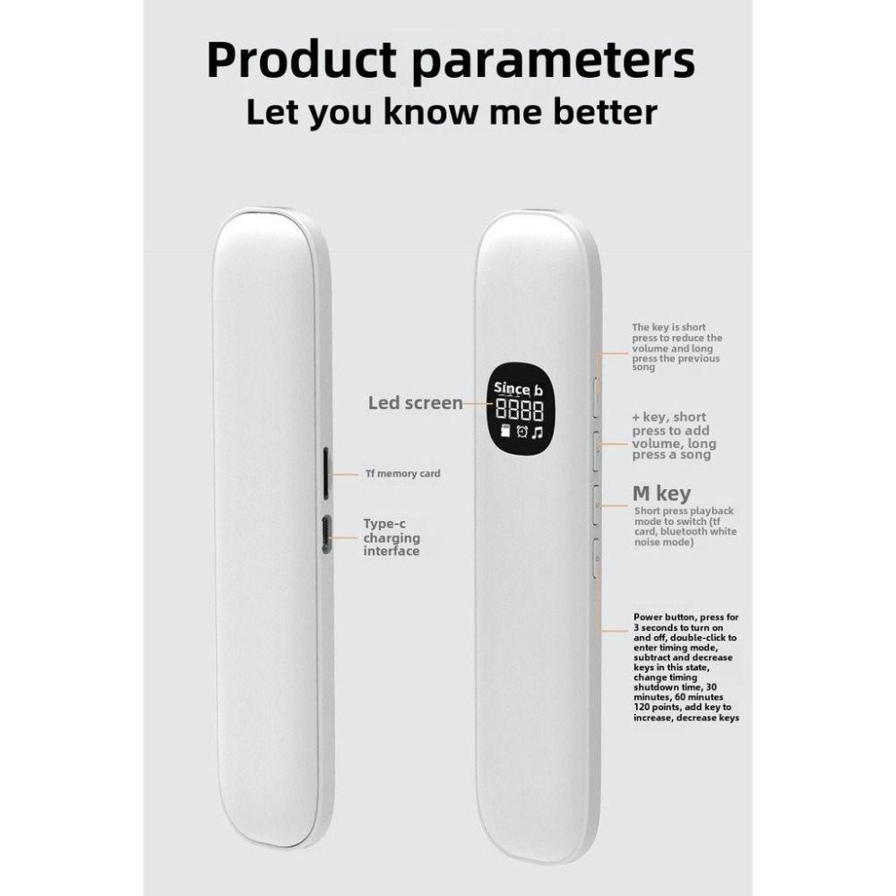 Светодиодный дисплей Под подушкой динамик Портативное устройство для сна с белым шумом