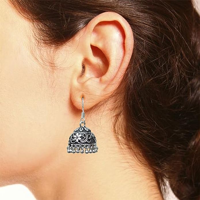 Белые серьги-джумки с оксидированным серебряным покрытием, ручной работы, подвески для женщин, для мамы!Подарок на День Рождения