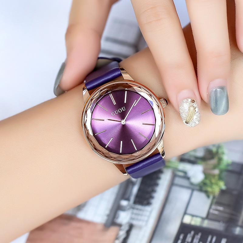 Водонепроницаемые кварцевые часы из натуральной кожи, простые модные часы на поясе, женские часы