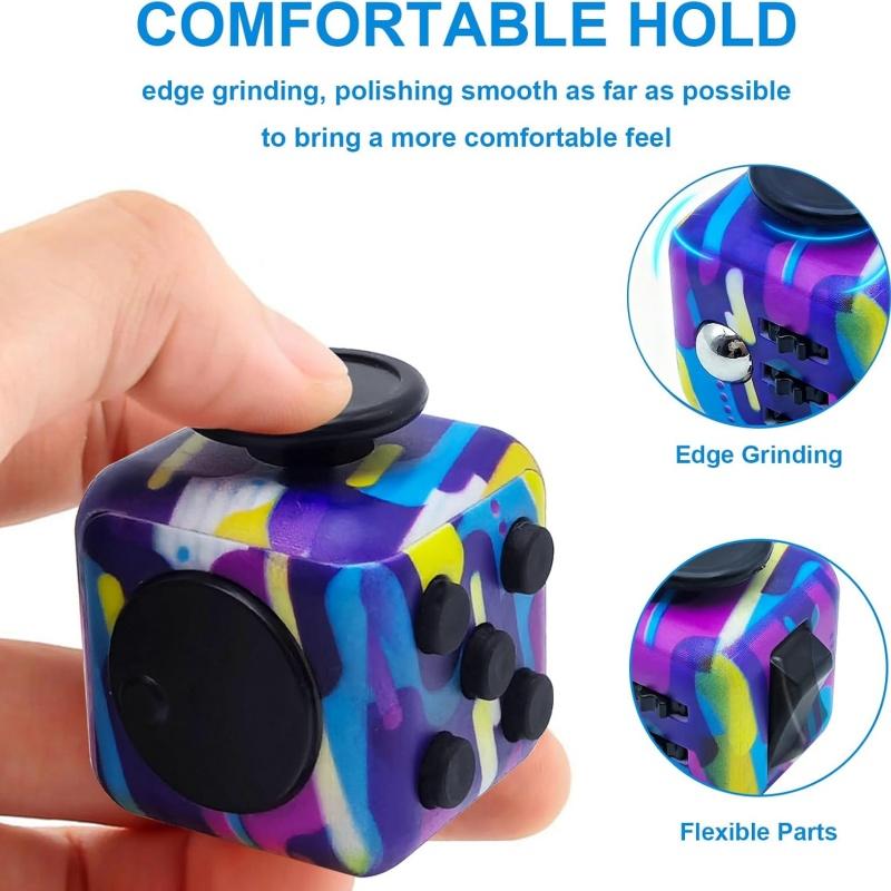 Fidget Cube for Adults, 6 Sided Sensory Anxiety Relief Toys for ADHD, Autism-Cool Handheld Fidget Gadgets for Stress and Focus