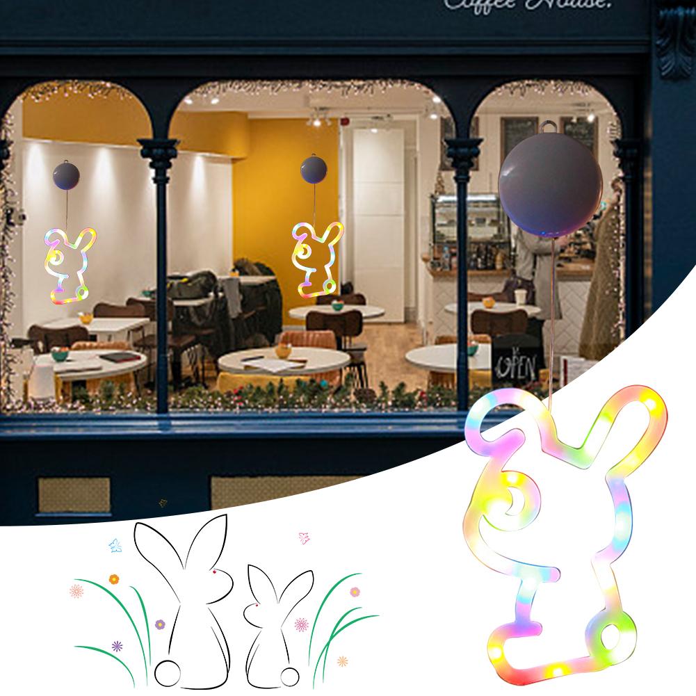 1-4 шт. пасхальный оконный светильник в виде яиц кролика, подвесной светильник, праздничная атмосфера в помещении, гирлянда для пасхального украшения окна 2025 г.