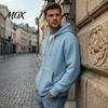Mens Casual Waffle Jacket Men's Hooded Jacket, Solid Knit Zip Up Hoodie with Adjustable Functional Utility Storage Hood & Pockets, Long Sleeve