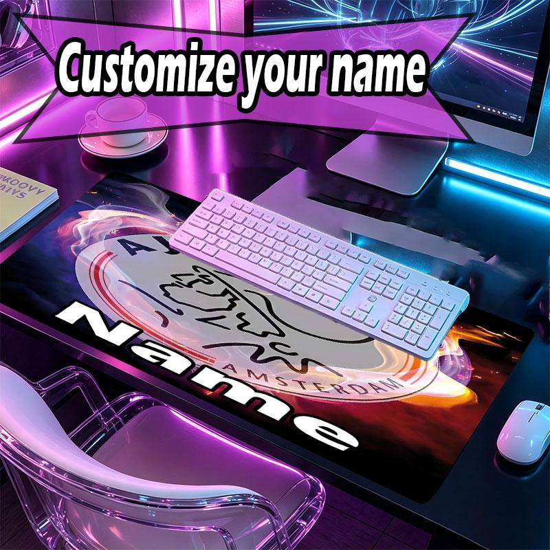 Custom Name Personalized Ajax Pattern Mousepad, Laptop PC Desk Mat, Decorative Desk Mat for Home Keyboard Pad Gift