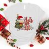 New Fashion Christmas Let'S Get Lit Print Graphic T Shirt Unisex Fashion Casual Short Sleeve Shirt Tee(Premium T-shirt)