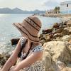 Соломенная шляпа женская летняя солнцезащитная шляпа для лица новинка 2024 года с защитой от ультрафиолета универсальная солнцезащитная шляпа для весны и осени
