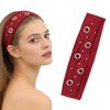 Elastic Punk Metal Eyelet Headband, Unisex Wide Stretch Rivet Hair Band, Retro Street Sports Sweat Head Wrap