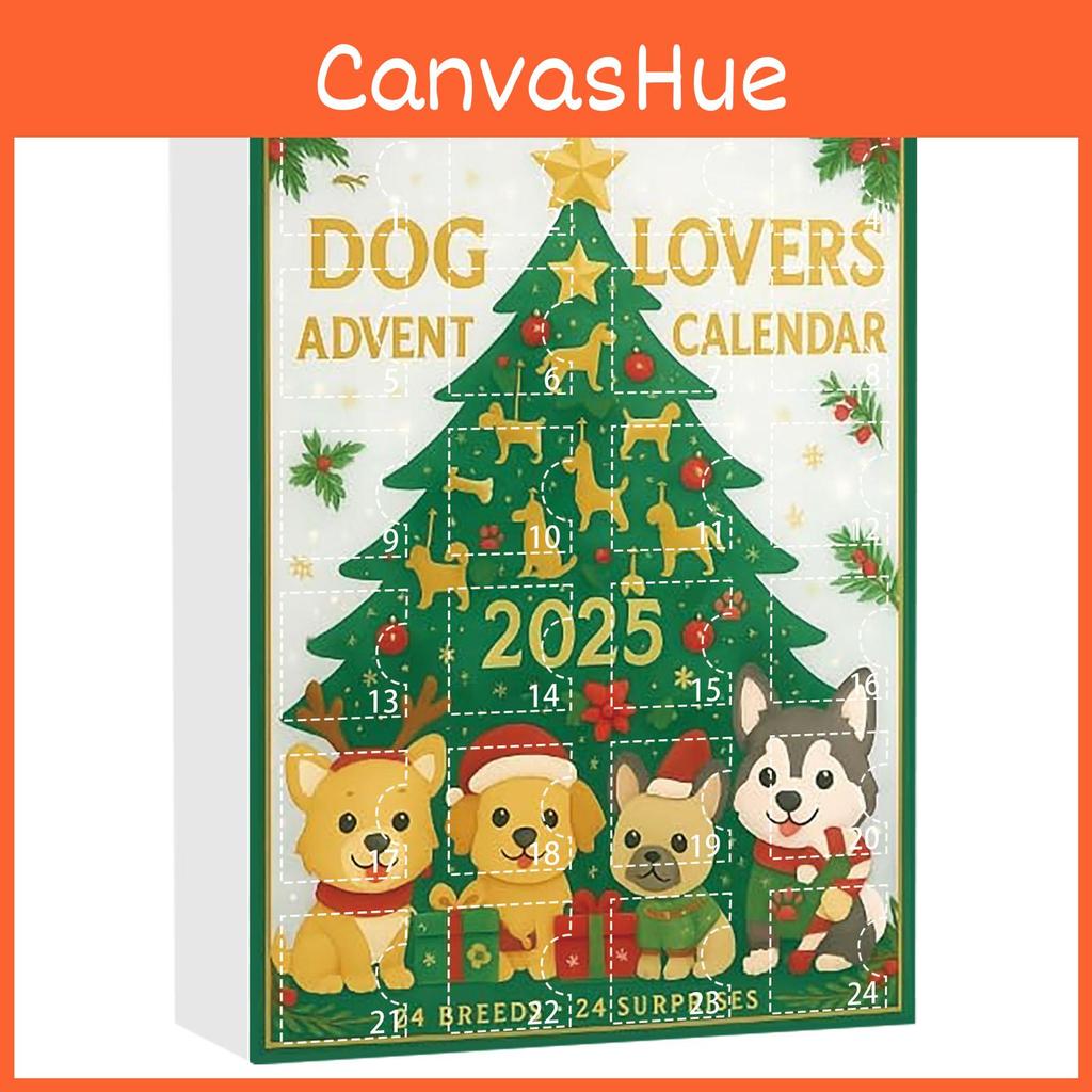 Dog Series Advent Calendar With Acrylic Festive Decor For Christmas Party Gifts