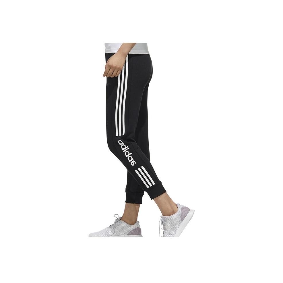adidas Женские черные вязаные брюки-джоггеры Adidas Neo с боковой надписью и тремя полосками FP7454