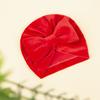 Мягкая фланелевая детская шапка с бантом, однотонная детская шапка-тюрбан для новорожденных, зимняя теплая эластичная шапка-бини для маленьких мальчиков и девочек, шапки