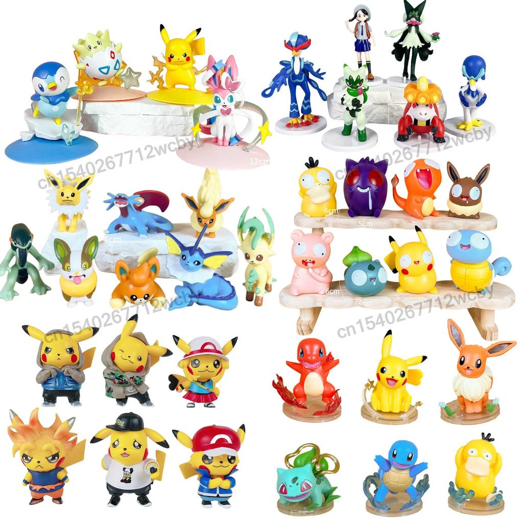 Pokemon Action Figure Gk Spoof Series Obscene Pikachu Charmander Bulbasaur Squirtle Gengar Doll Ornaments Model Kid Gift