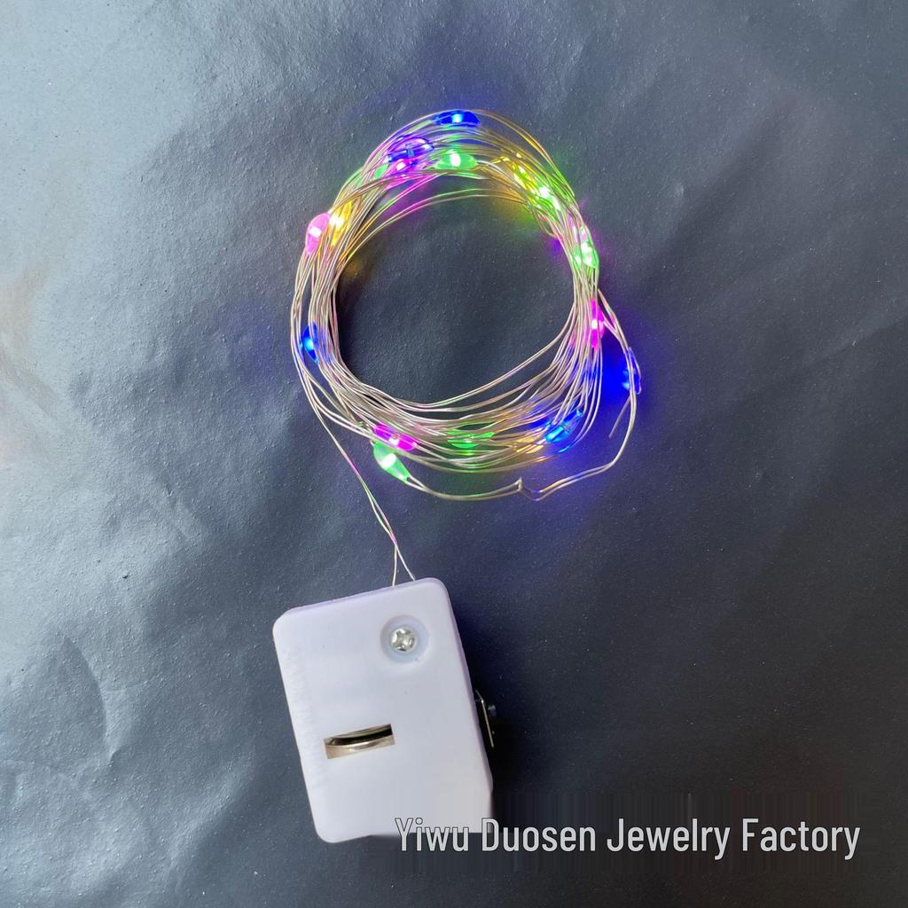 Светодиодная гирлянда на батарейках с регулируемыми цветными огнями и декоративной гирляндой
