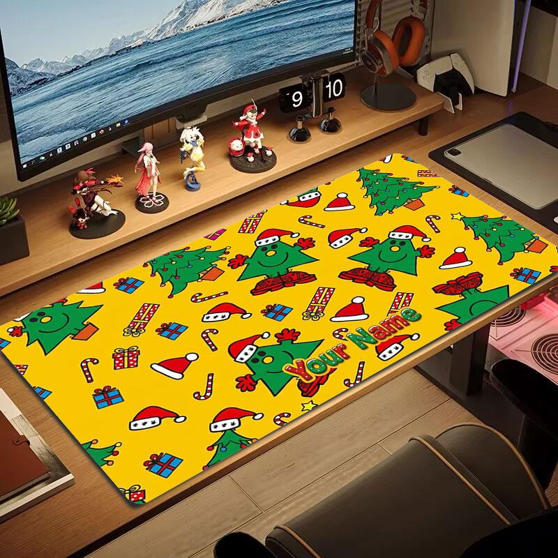 Mr. Men Little Miss Custom Name Large Size Mouse Pad Large Gaming Table Cushion Non-slip Laptop Tablet Big Mousepad XXL Mat Mini PC Playmat With Lock