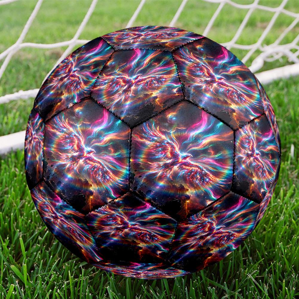 1pc Colorful Phoenix Size 5 Soccer Ball Suitable for Match Training & Outdoor Use, Durable for Competitive Games, Tournaments Football, Practice - Mul