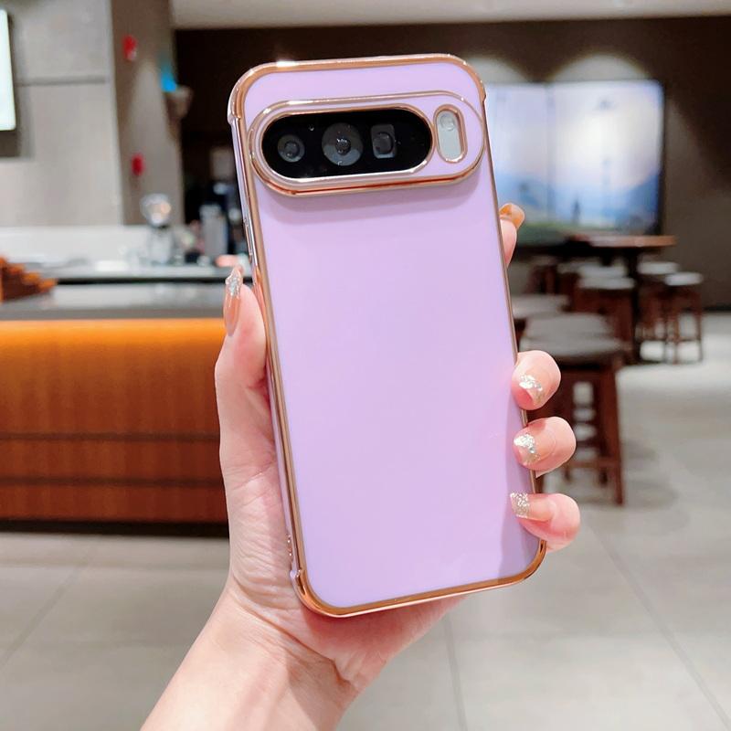 Роскошный однотонный глянцевый мягкий чехол TPU для Google Pixel 9 Pro XL 8 Pro 7A, ультратонкое покрытие, защита линз, противоударный глянцевый чехол для телефона